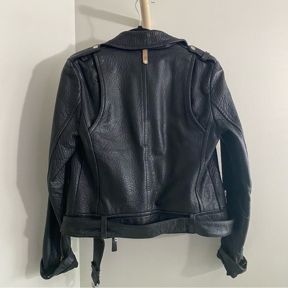 Aritzia Mackage Rumer Pebbled Real Leather Jacket Black - Picture 7 of 8